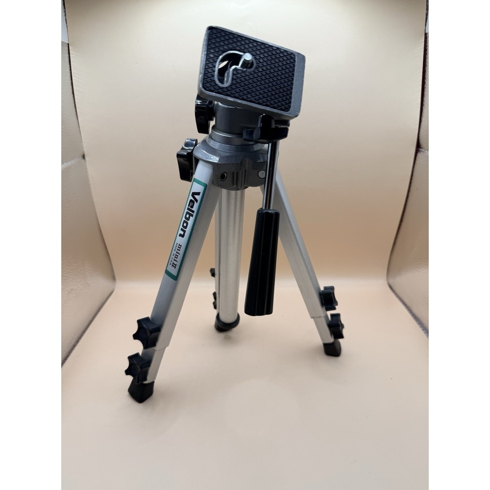 Velbon Camera Tripod Mini II 2 Adjustable Heavy Duty Pan Tilt 3 Way‎ Extend  VTG